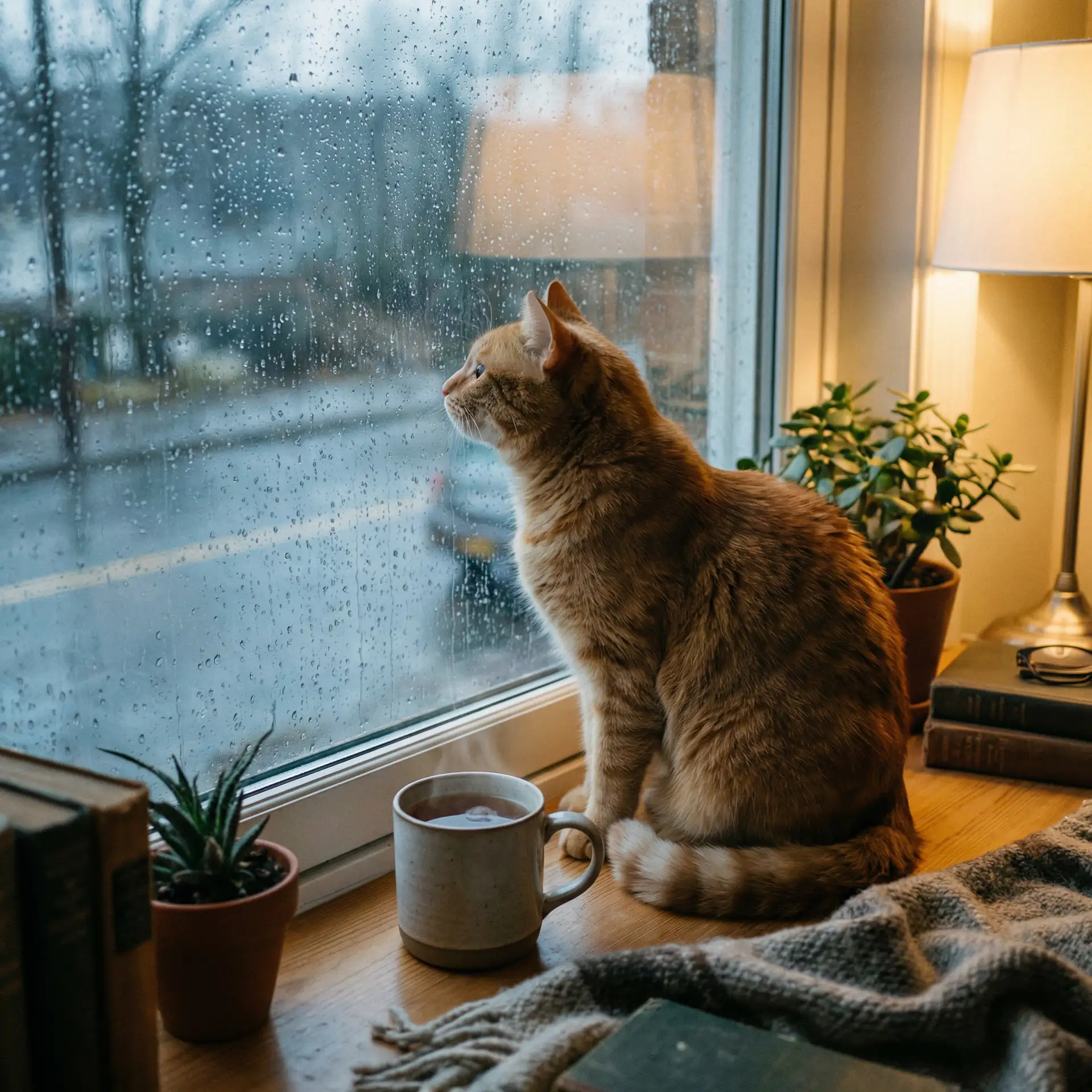 猫咪望着窗外的雨 - 黑太阳731 电影